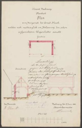 Mack, Konrad, Bauer Bau eines Schuppens