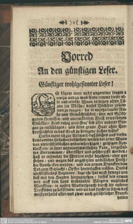 Vorred An den günstigen Leser