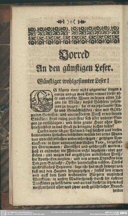 Vorred An den günstigen Leser