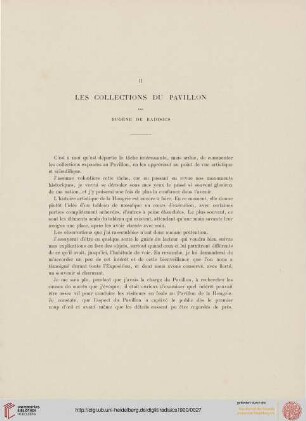 II. Les collections du Pavillon (Eugène de Radisics)