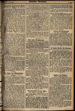 Zweite Ausgabe vom Dienstag, den 11. Juni 1929.