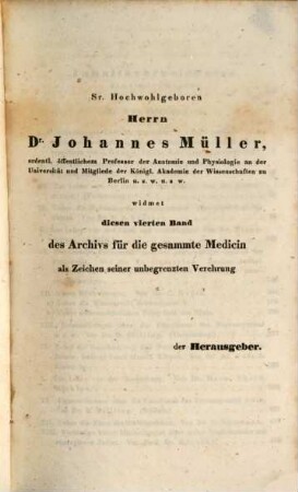 Archiv für die gesammte Medicin. 4. 1843