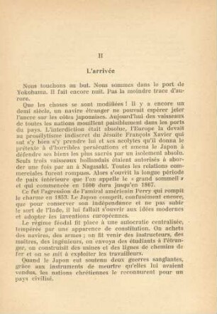 II L'arrivée