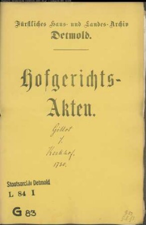 Gillot, Advokat gegen Otto Henrich Kerkhof zu Hagen - Schuldforderung