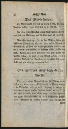 Das Errathen eines verwickelten Worts