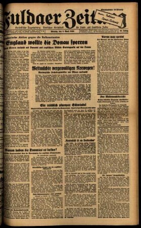 Ausgabe vom Montag, den 08. April 1940.