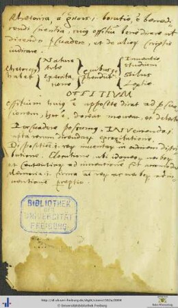 Handschriftliche Erläuterung zum Begriff der Rhetorik