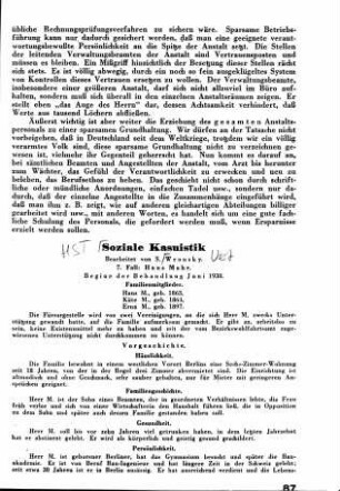 Soziale Kasuistik (7. Fall: Hans Mahr)