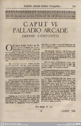 CAPUT VI. PALLADIO ARCADE ORDINE COMPOSITO.