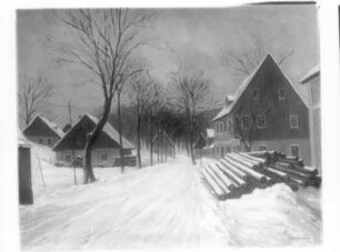 Dorfstraße im Winter