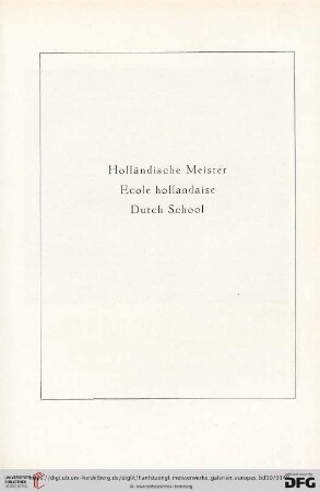 Holländische Meister