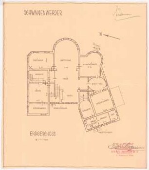 Haus Schwanenwerder, Berlin-Nikolassee: Grundriss EG 1:100