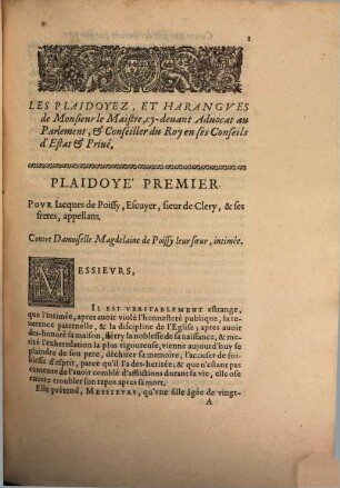 Les plaidoyez et harangues