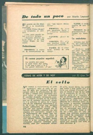 El sello : Cosas de ayer y de hoy