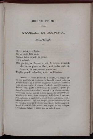 Ordine Primo. Uccelli Di Rapina. Accipitres.