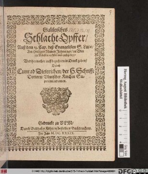 Galileisches SchlachtOpffer
