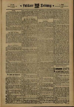 Zweite Ausgabe vom Freitag, den 29. Dezember 1911.