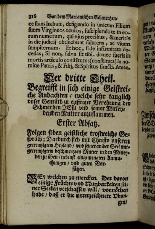 Der dritte Theil. Begreifft in sich einige Geistreiche Andachten/...
