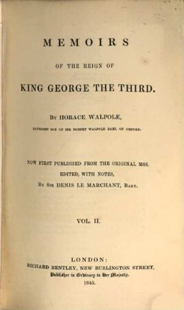 Memoirs of the reign of King George the Third, 2