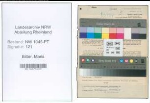 Entnazifizierung Maria Bitter , geb. 10.02.1899 (Postangestellte)