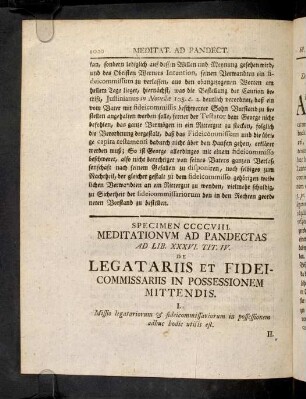 1020-1022, Ad Lib. XXXVI. Tit. IV. Ut In Possessione ...