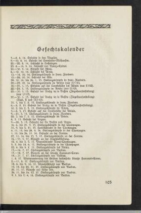 Gefechtskalender