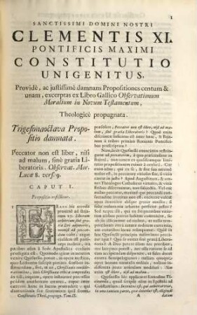 Sanctissimi Domini Nostri Domini Clementis Papae XI. Constitutio Unigenitus Theologicè propugnata. 2