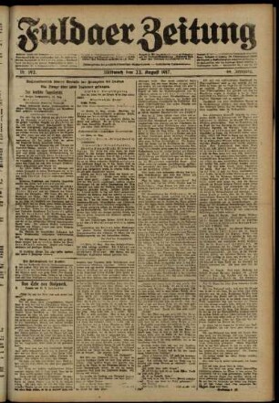 Ausgabe vom Mittwoch, den 22. August 1917.