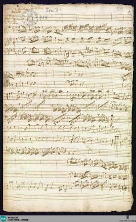 Sonatas - Mus. Hs. 484 : ob, vl, vla, b; e; BrinzingMWV 9.19