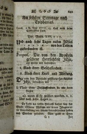 Am sechsten Sonntage nach Epiphanias.