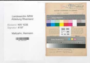 Entnazifizierung Hermann Maltzahn , geb. 05.04.1908 (Berater)
