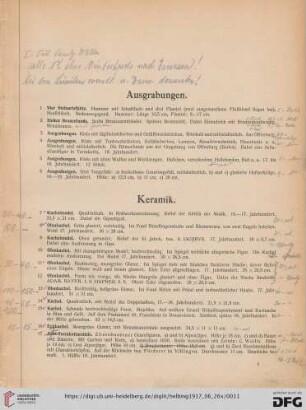 [Keramik, Porzellan, Glas] (Nr. 7-72)