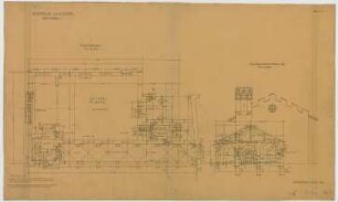 Fischer, Theodor; Lana / Südtirol (Italien); Schule - Betsaal (Grundriss, Querschnitt)