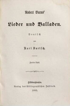 Robert Burns' Lieder und Balladen, 2
