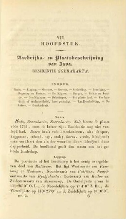 VII. Hoofdstuk. Aardrijks- en plaatsbeschrijving van Java. Residentie Soerakarta