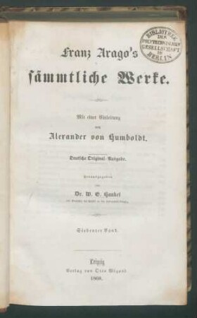 Franz Arago's sämmtliche Werke... 7. Bd