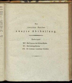 Des zweyten Bandes zweyte Abtheilung
