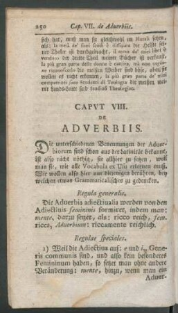 Caput VIII. De Adverbiis