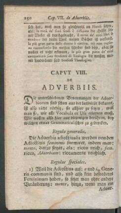 Caput VIII. De Adverbiis