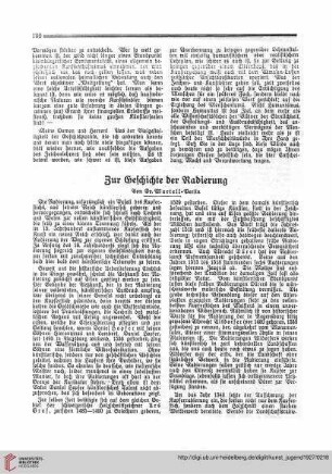 N.F. 7.1927 S. 190-192: Zur Geschichte der Radierung