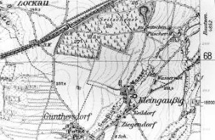 Doberschau-Gaußig-Gaußig. Puschermühle, Ausschnitt aus: Meßtischblatt, Sekt. Bischofswerda, Nr. 4851
