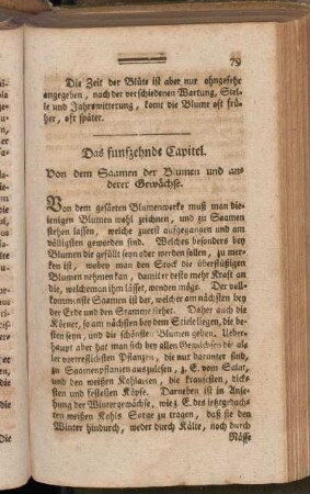 Das funfzehnde Capitel. Von dem Saamen der Blumen und anderer Gewächse