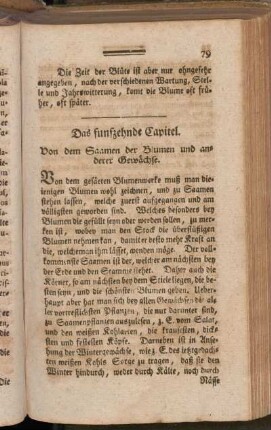 Das funfzehnde Capitel. Von dem Saamen der Blumen und anderer Gewächse