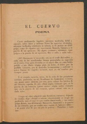 El cuervo : Poema