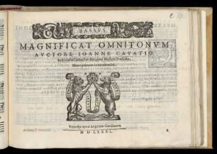 Giovanni Cavaccio: Magnificat omnitonum. Bassus