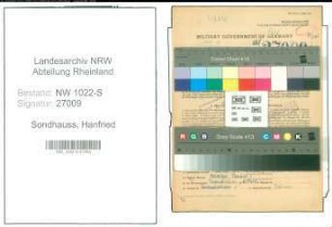 Entnazifizierung Hanfried Sondhauss , geb. 30.01.1914 (Arzt)