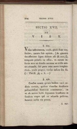 Sectio XVII. De Visu
