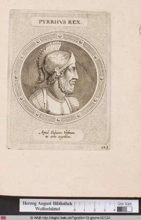 Porträt des König Epirus Pyrrhus.
