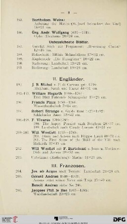 II. Engländer (Nr. 192-203)