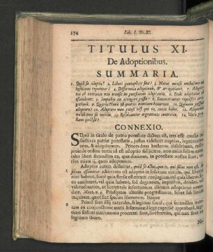 Titulus XI. De adoptionibus.